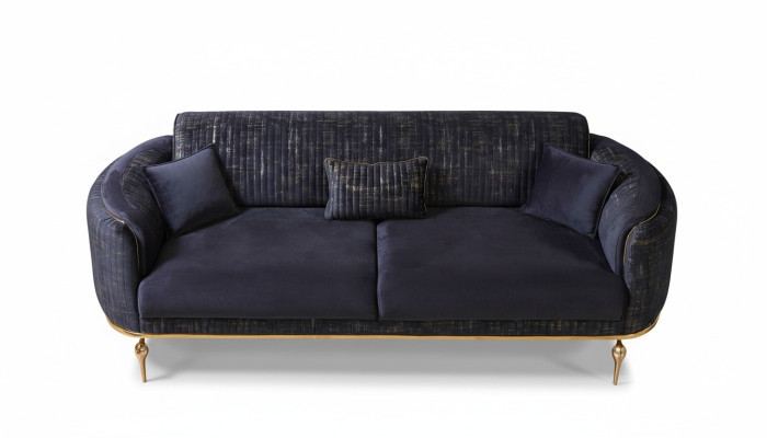 Luxe bankstel 3 zits woonkamer Blauw Modern Bankstel Driepersoons Meubilair