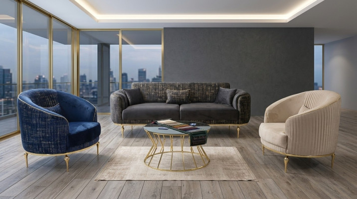Luxe bankstel 311-zits bank bankstel set woonkamerset 3-dlg.