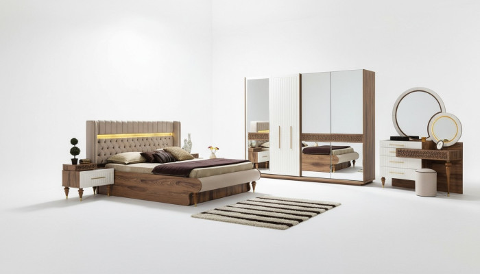 Slaapkamer set 5-delige design luxe bed Chesterfield complete set