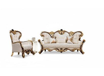 Koninklijke bankstel set 3+1 zits bank fauteuil Klassiek design Luxe woonkamer