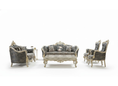 Klassieke Chesterfield Barok Bankstel Woonkamer Meubel Compleet Set 5-delig