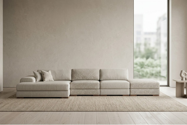Eckbank L-vorm woonkamer gestoffeerde textielbanken modern design luxe 415 x 150