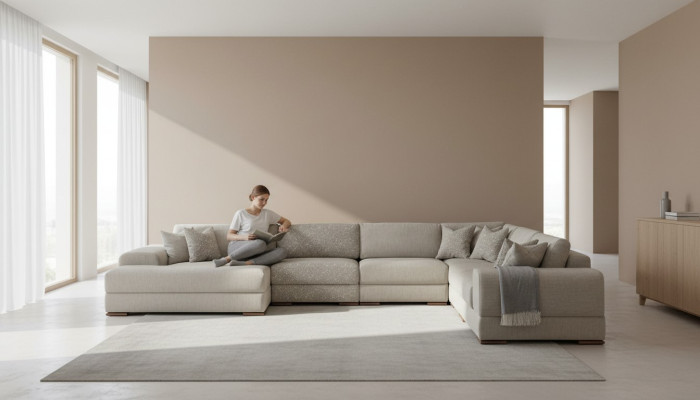 Eckbank U-vorm Woonkamer Bankstel Bank Ontwerp Moderne Meubels 150x425x320