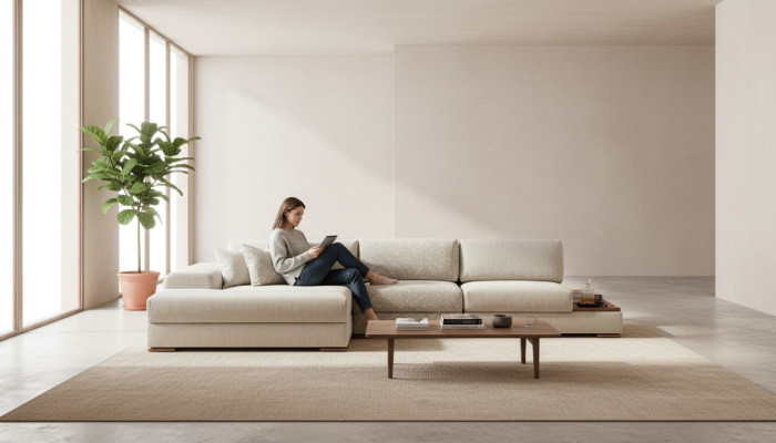 Hoekbank Bank Bank L-vorm Luxe Woonkamer Modern Design Meubels Textiel