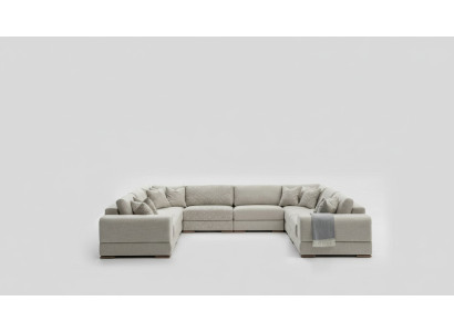 Bank U-vorm Modern Design Luxe Woonkamer Grote Grijze Hoekbank Nieuw