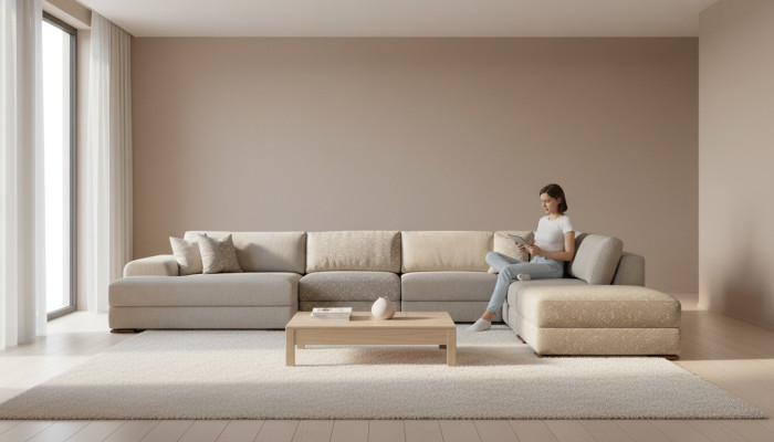 Hoekbank woonlandschap stof Big Sofa bank U-vorm gestoffeerde bank 150x425x290