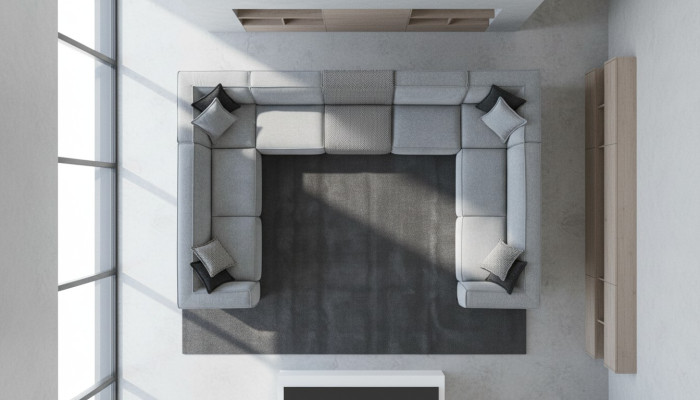 Hoekbank L-vorm Woonkamer Modern Design Grote grijze bank Nieuw