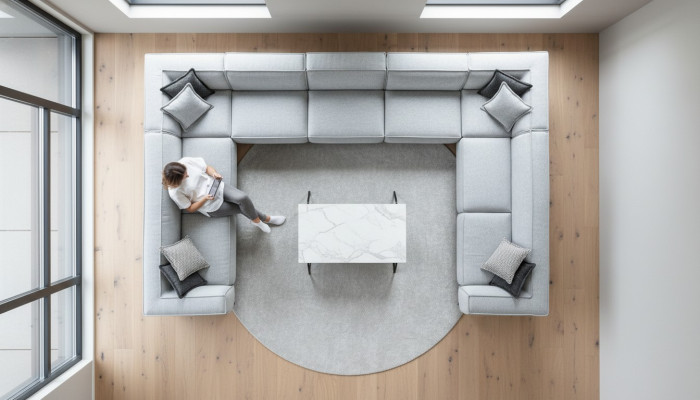 Sofa's U-vorm gestoffeerde bank Moderne woonkamerbank Bank design textiel