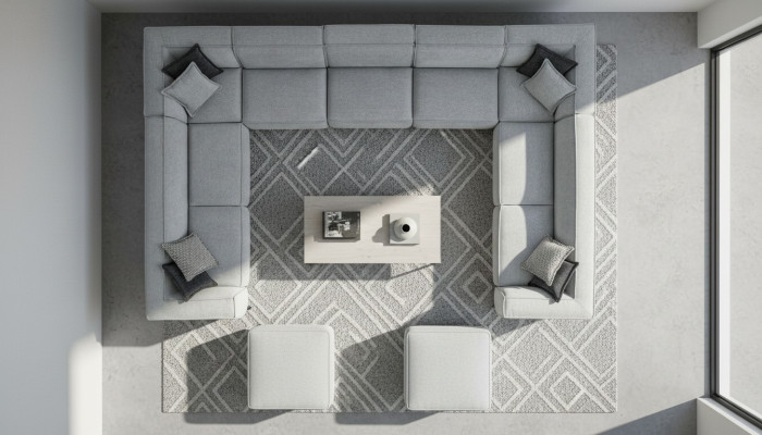Sofa's U-vorm gestoffeerde bank Moderne woonkamerbank Bank design textiel