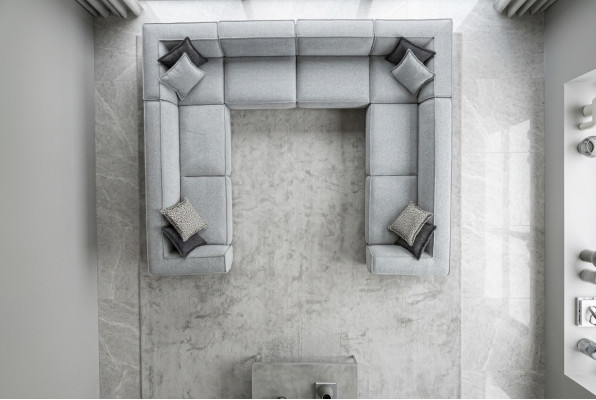 Woonkamer hoekbank U-vorm Luxe Modern Design Grijs Grote Bank Woonlandschap