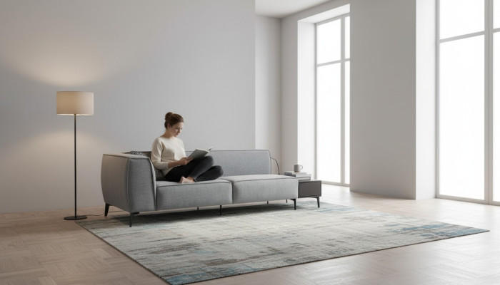3-zits bank bank Moderne stijl Woonkamer Beklede bank Luxe Textiel