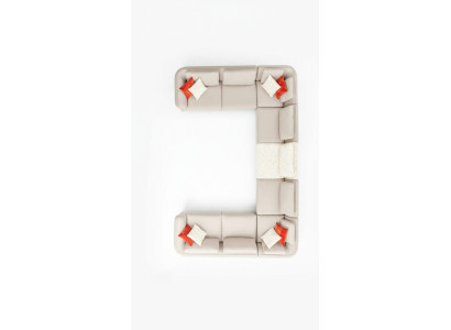 Hoekbank U-vorm Luxe Woonkamer Beige Gestoffeerde Bank Moderne Stijl Nieuw