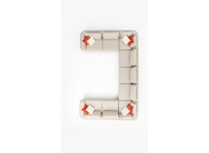 Bank U-vorm Luxe woonkamer hoekbank Beige gestoffeerde bank Modern designstijl