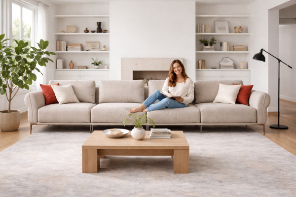 Bankstel 6-zits Gestoffeerde Bank Luxe Woonkamer Modern Design Stijl Nieuw