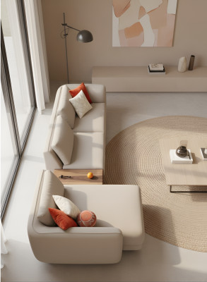 Hoekbank L-vorm 365x170 Beige bankontwerp Hoekbanken Meubels Stof.