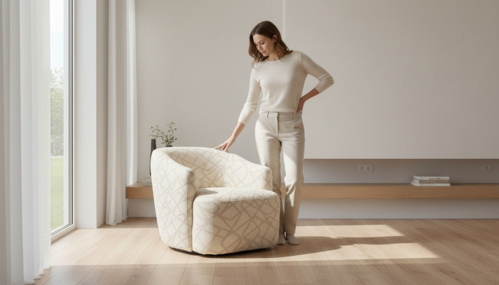 Gevoerde cocktail fauteuil in een aangename kleur in een modern ontwerp