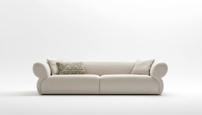 Moderne bank 3-zits Beige Driezitsbank groot 250 cm Banken Bank Luxe meubels Nieuw