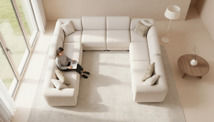 Hoekbank U-vorm Woonkamer Luxe Stijl Modern Design Bank Bankstel Woongebied