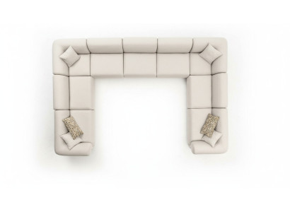 Hoekbank U-vorm Luxe Woonkamer Stijl Modern Stoffen Bank Textiel