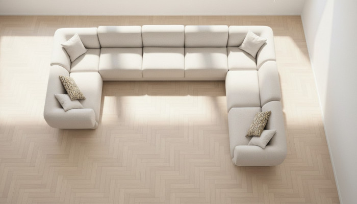 Bank U-vorm Woonkamer Luxe Woonlandschap Ontwerp Beklede Hoekbank Meubelen
