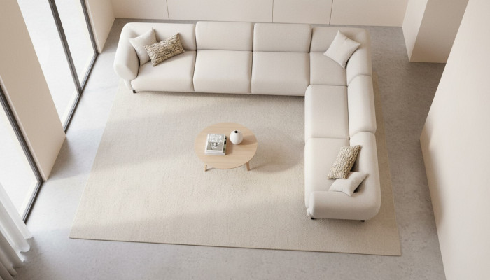 Hoekbank L-vorm Beige hoekbank Meubels textiel Stijl 405x315 Bank Sofa