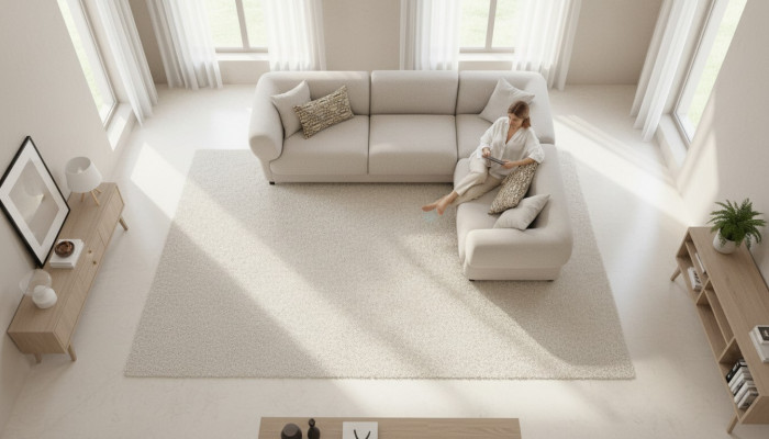Bank L-vorm Beige Gestoffeerde bank Woonkamer Meubels Textiel Moderne Stijl