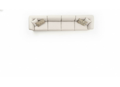 Grote aantrekkelijke 6-zits bank in eenvoudig ontwerp van premium materialen in beige.