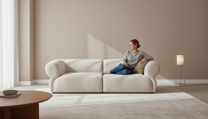 Sofa Bank Bekleding Meubel Driepersoonsbank 3-Zit Modern Design Bank Beige