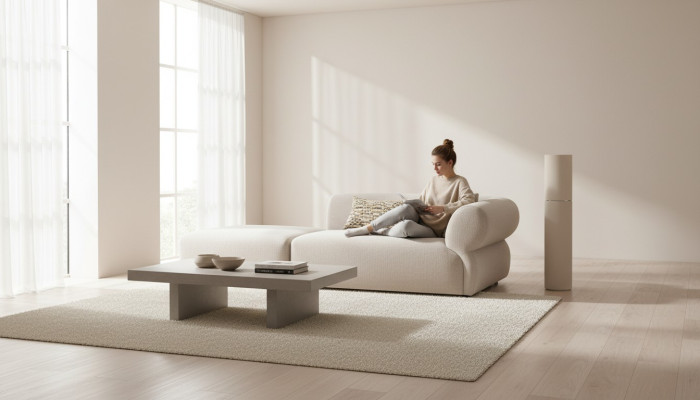 Textielbank 3-zits woonkamer luxe meubeldesign bank beige 215 cm