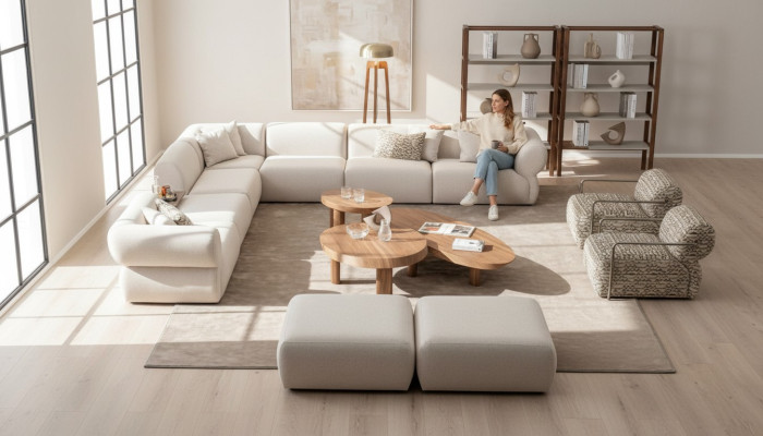 Italiaanse stijl meubels hoekbank hoekbank woonlandschap hoekbank 5-delig.