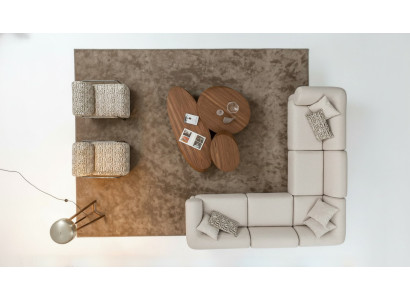 Hoekbank hoekbank bekleding meubel hoekgroep bankstel L-vorm 2x fauteuil