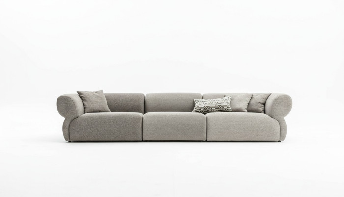 Grote 5-zits stoffen bank met premium textielbekleding in moderne stijl.