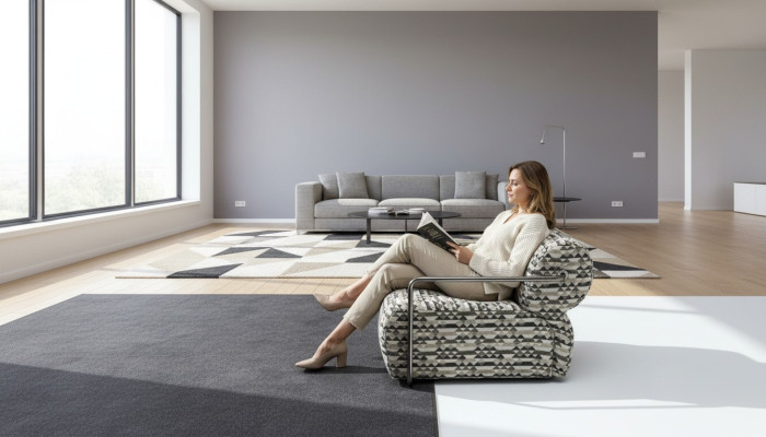 Ontwerper Fauteuil Moderne 1-zits Woonkamer Luxe Beklede Stoffen Meubels
