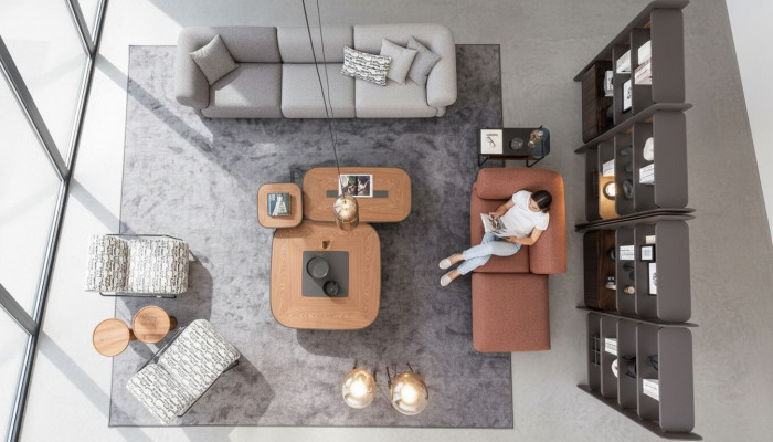 Ecksofagroep Beklede groep Bank Bank Stof Woonkamer meubels Modern