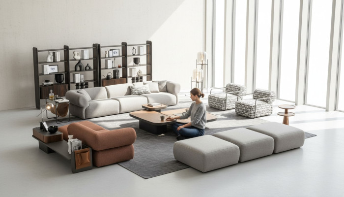 Grote woonkamerset vijfzitter driezitter fauteuil poef bankstel