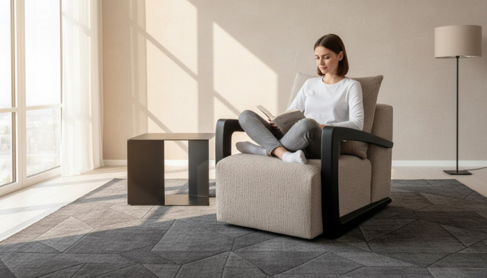 Fauteuil Bekleding 1-zits Designer Textiel Woonkamer Stijl Modern Nieuw