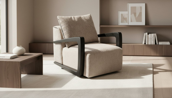 Fauteuil Bekleding 1-zits Designer Textiel Woonkamer Stijl Modern Nieuw