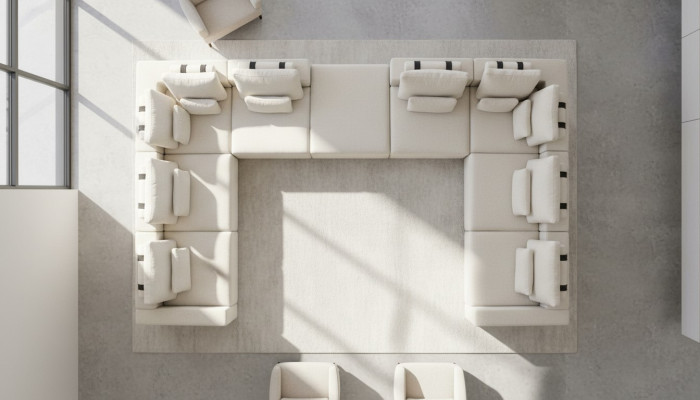 Hoekbank L-vorm Woonkamer Bank Textiel Meubel Ontwerp Modern Sofa met bekleding