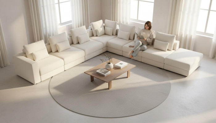 Hoekbank Bank L-vorm Bankstel Woonkamer Design Modern Textiel Meubels