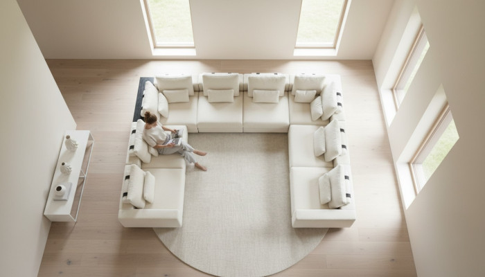 Textiel U-vormige bankstellen Woonkamer Design Hoekbank Bankstellen Bank.