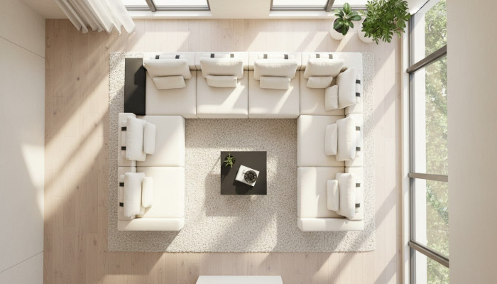 Textiel U-vormige bankstellen Woonkamer Design Hoekbank Bankstellen Bank.