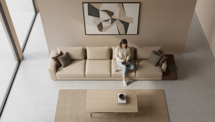 Bankstel 6 zits bank stoffen textiel luxe woonkamer modern meubels stof