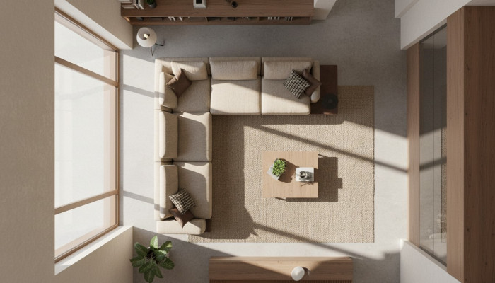 Hoekbank L-vorm woonkamer bank ontwerp modern gestoffeerd meubel