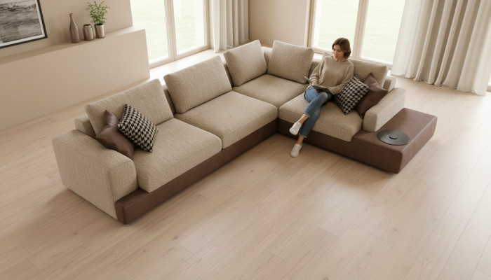 L-vormige bank met opbergplanken Woonkamermeubels Bank Sofa Zitmeubelen