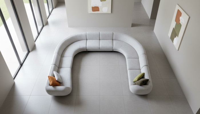 Sofa U-vorm Luxe Woonkamer Design Modern Textiel Bankstel