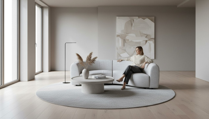 Half rond gestoffeerde U-vormige bank woonkamer inrichting Modern Bank