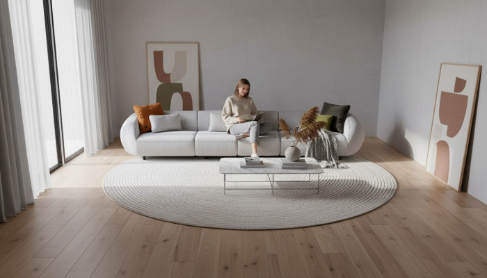 Woonkamerbank in zeszitter gestoffeerd luxe designbank stof