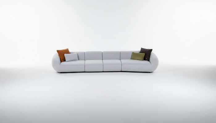 Woonkamerbank in zeszitter gestoffeerd luxe designbank stof