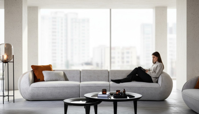 Grote vijfzits woonkamer meubels textiel bankstellen luxe moderne meubels