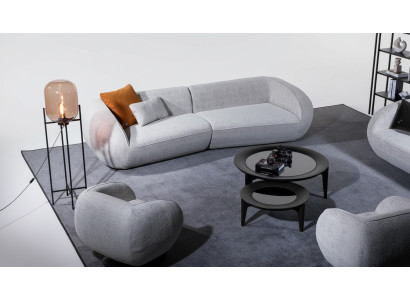 Grijze luxe bankstel vierzits fauteuil luxe bankstel textielmeubelen